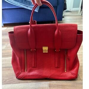 3.1 Phillip Lim Pashli Large Satchel Bag Red Leather